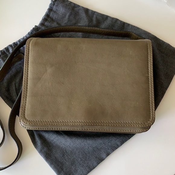 Studio Moda Crossbody Bag Olive Green Leather New - Picture 12 of 16